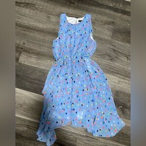 Tommy Hilfiger Blue Polka Dot Kids Dress girls size large 12/14